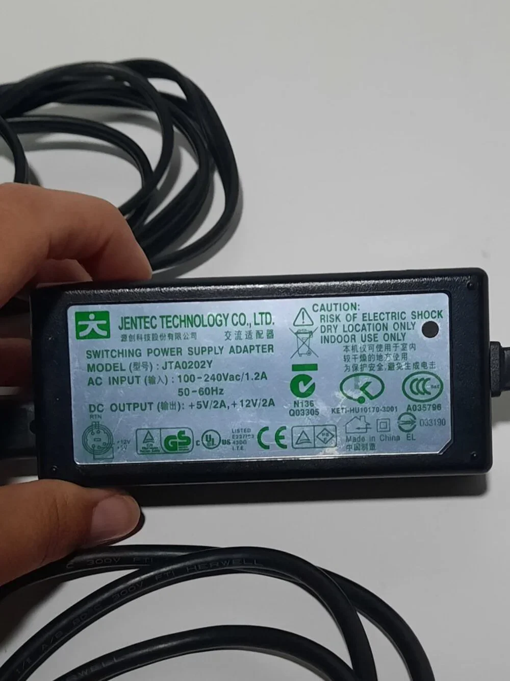 Jentec Technology JTA0202Y 5v/2A 12V/2A AC Switching Power Supply